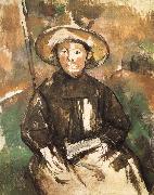 Paul Cezanne children wearing straw hat oil